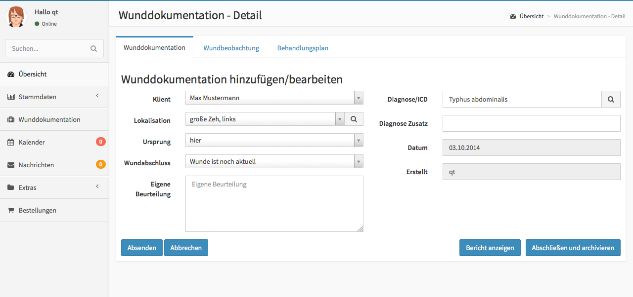 Software für Wunddokumentation